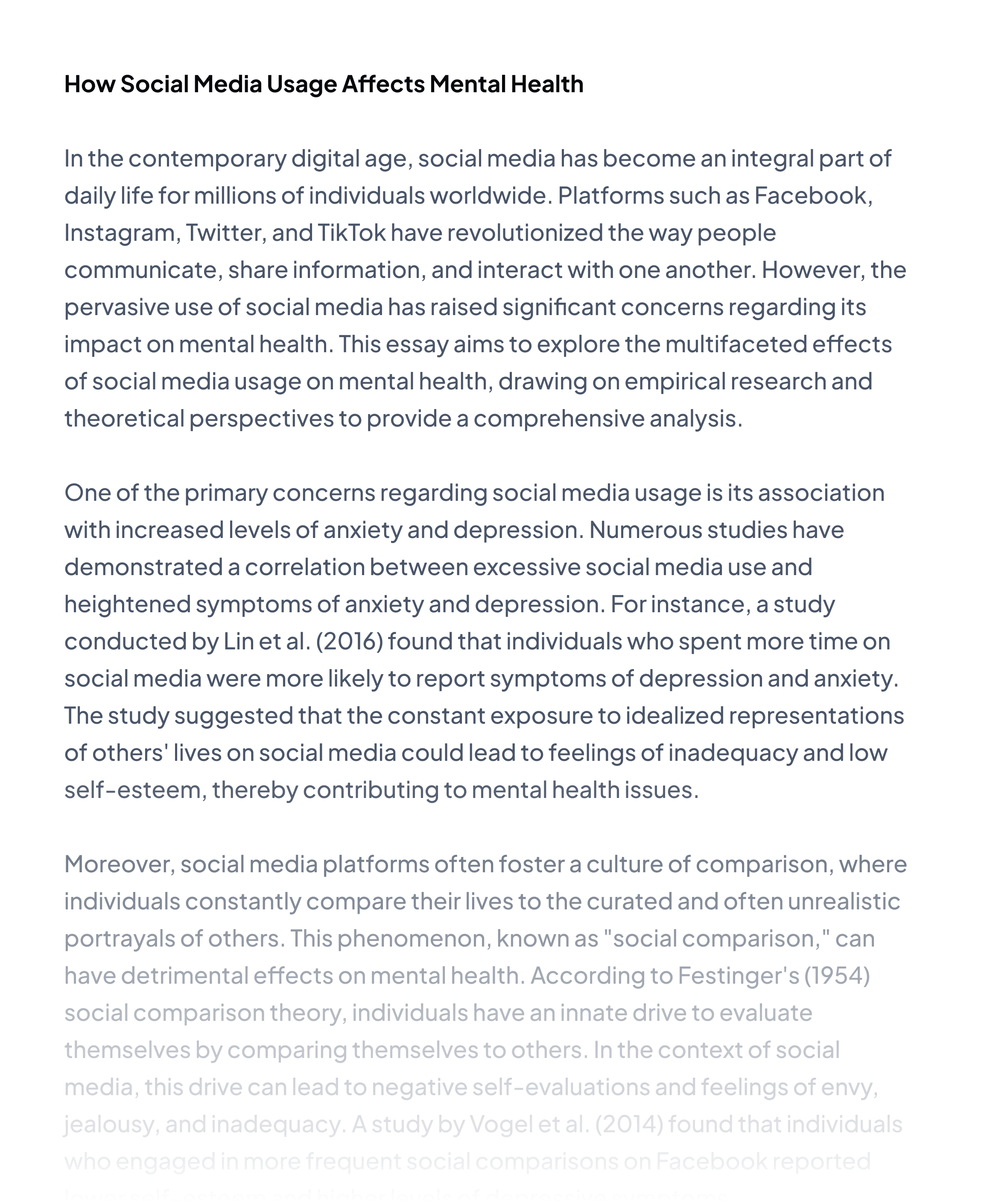 How social media usage affects mental health