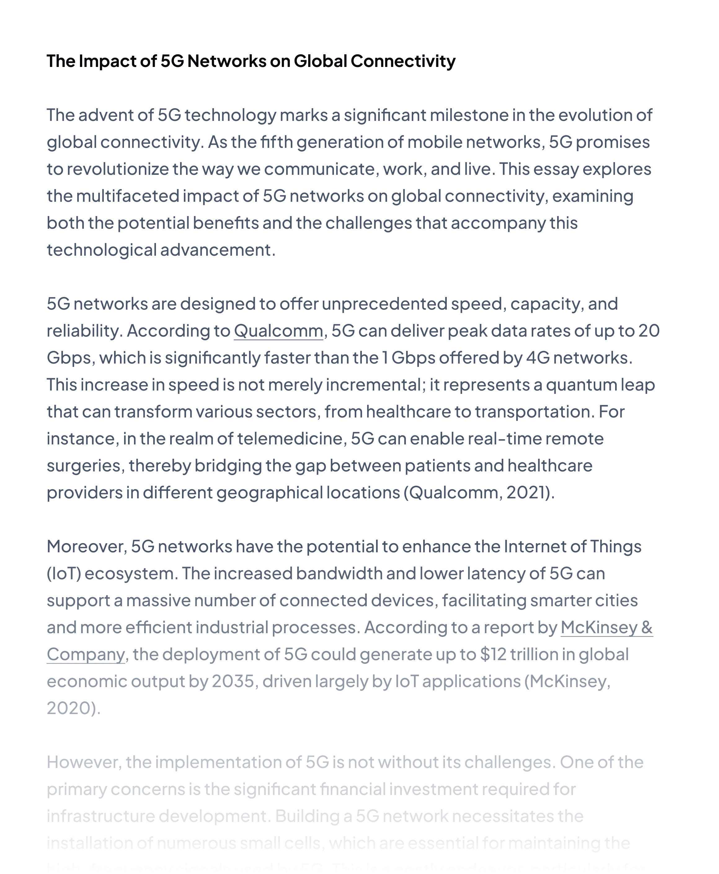 The impact of 5G networks on global connectivity